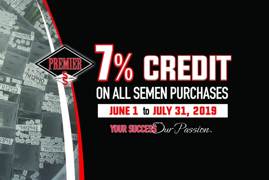 Premier Select Sires Offers 7 Percent Credit on Semen Purchases for Summer 2019